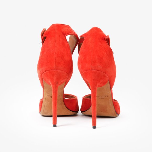 Givenchy Red Suede Shark Sandals - Picture 3 of 10